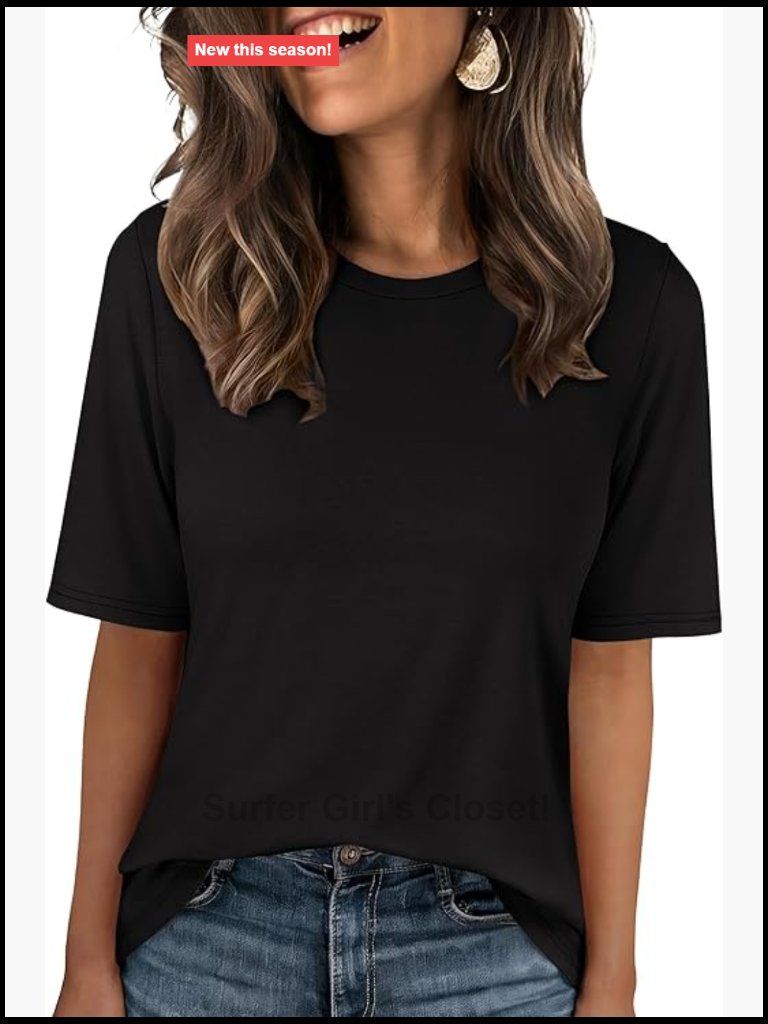Women's Half Sleeve T-Shirt Crew Neck Casual Soft Wrinkle-Free Fabric Tee